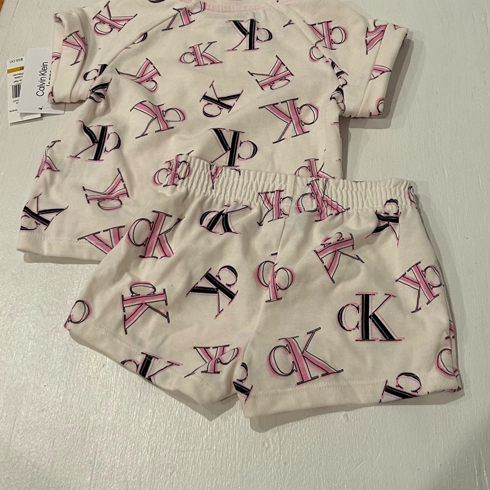 Calvin Klein Infant Set with Pink and Black CK Logo